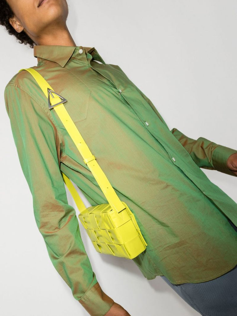 Green Cassette Medium Leather Shoulder Bag
