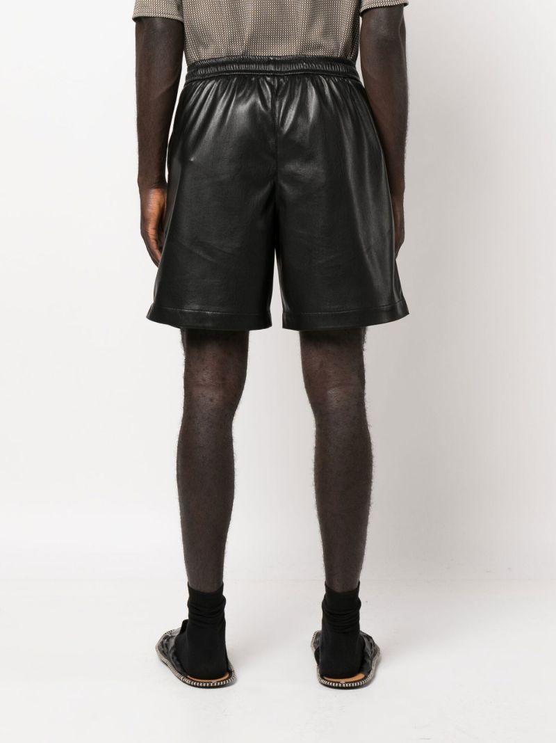 Black Doxxi Vegan Leather Bermuda Shorts