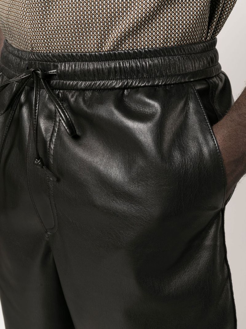Black Doxxi Vegan Leather Bermuda Shorts