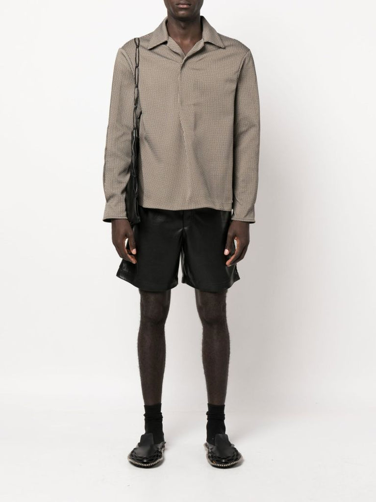 Black Doxxi Vegan Leather Bermuda Shorts
