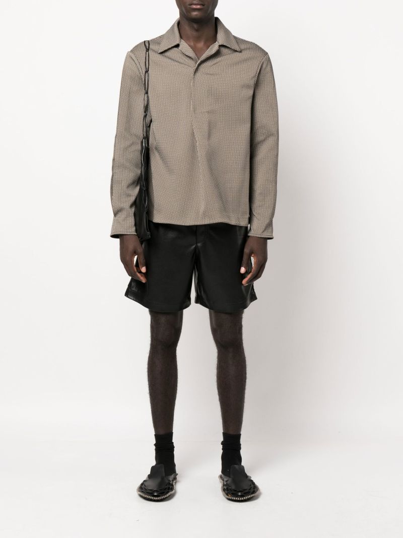 Black Doxxi Vegan Leather Bermuda Shorts