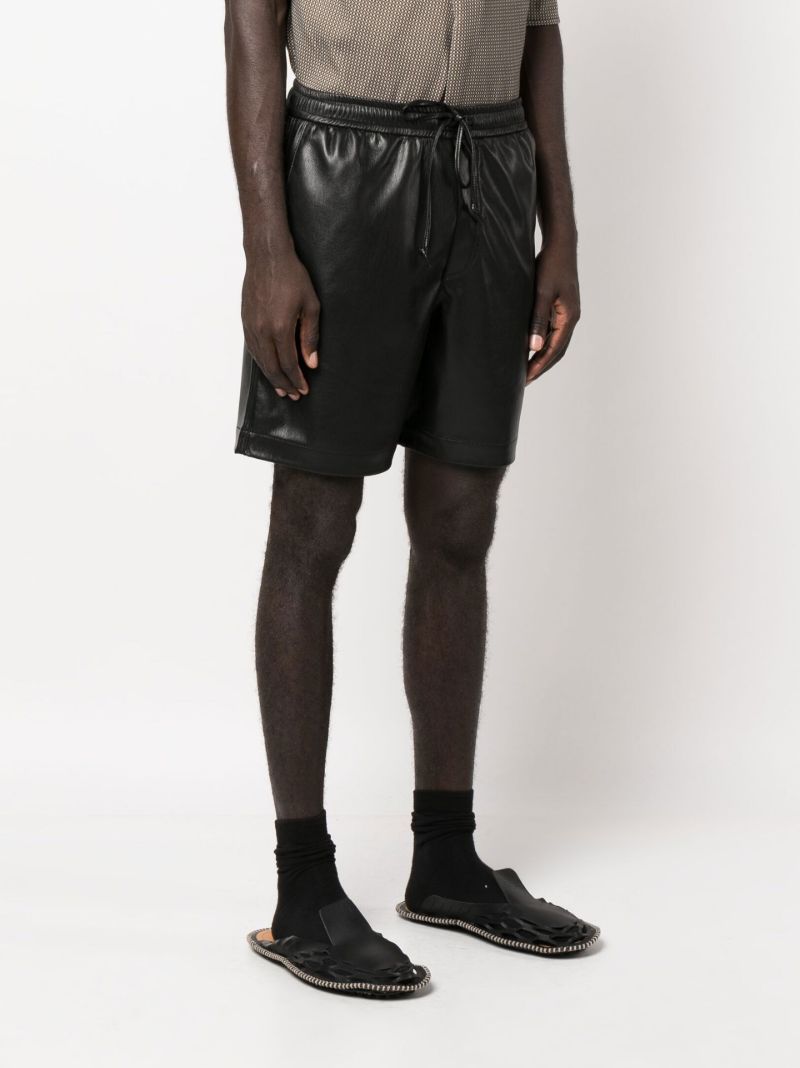 Black Doxxi Vegan Leather Bermuda Shorts