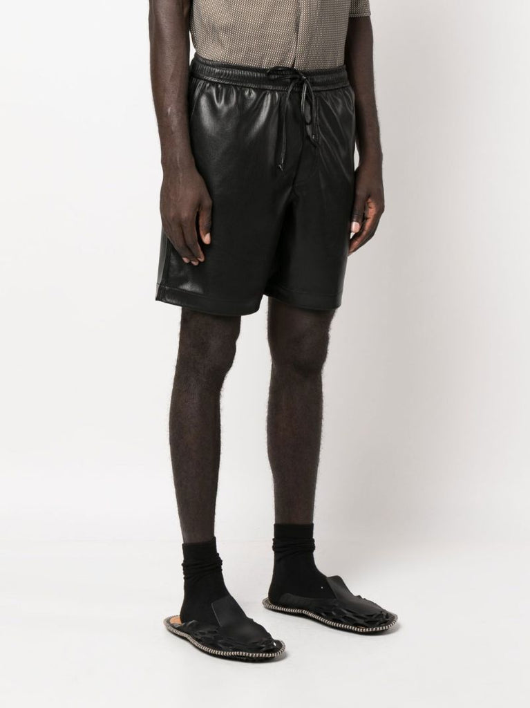 Black Doxxi Vegan Leather Bermuda Shorts