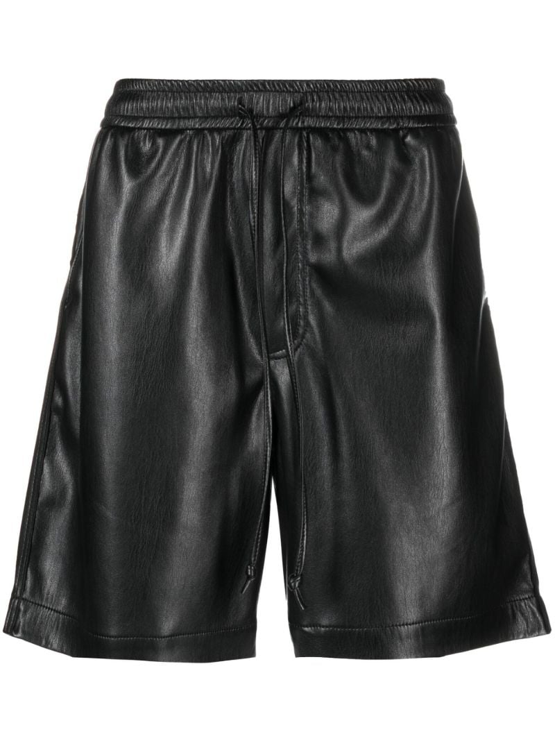 Black Doxxi Vegan Leather Bermuda Shorts
