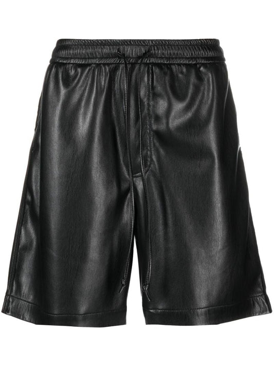 Black Doxxi Vegan Leather Bermuda Shorts
