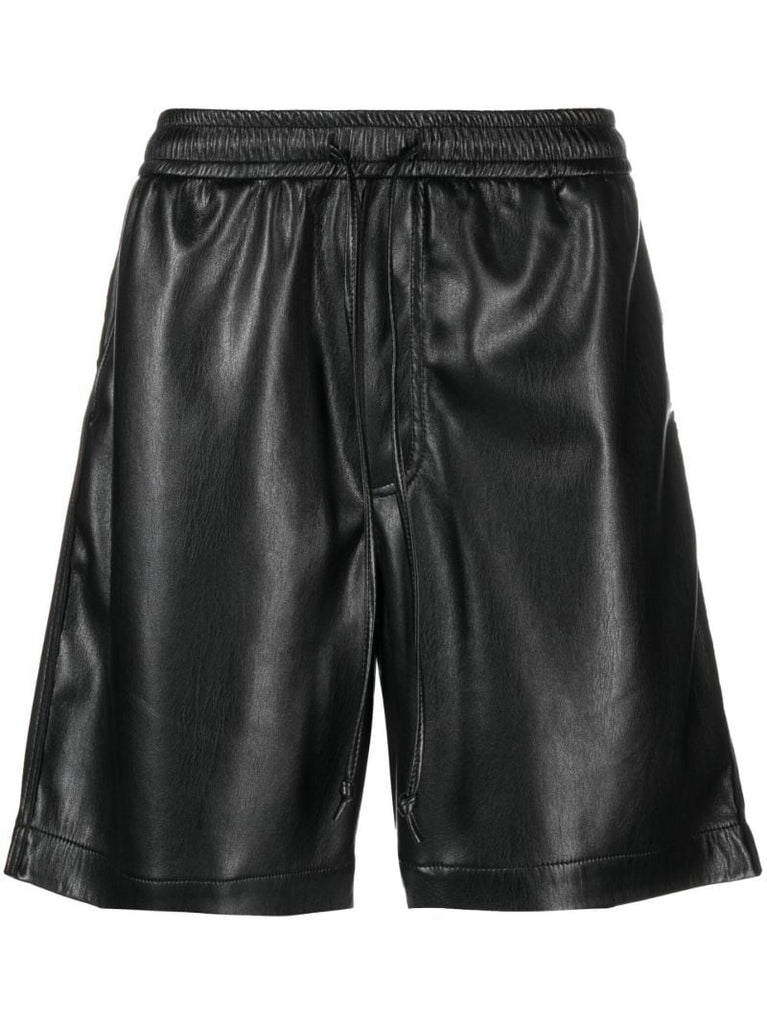 Black Doxxi Vegan Leather Bermuda Shorts