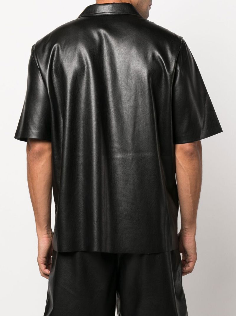 Black Bodil Faux Leather Shirt