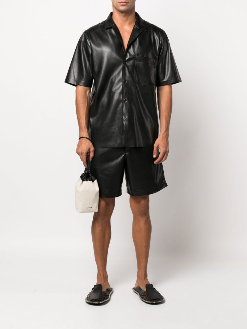 Black Bodil Faux Leather Shirt