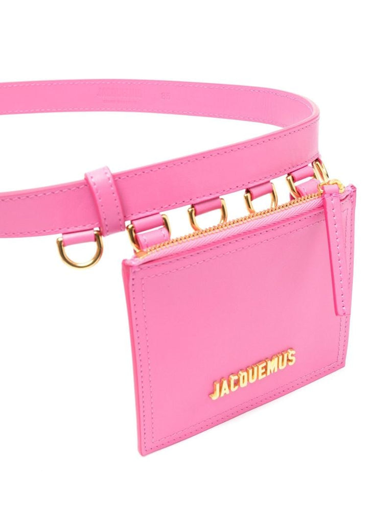 Pink La Ceinture Anellu Pouch Leather Belt