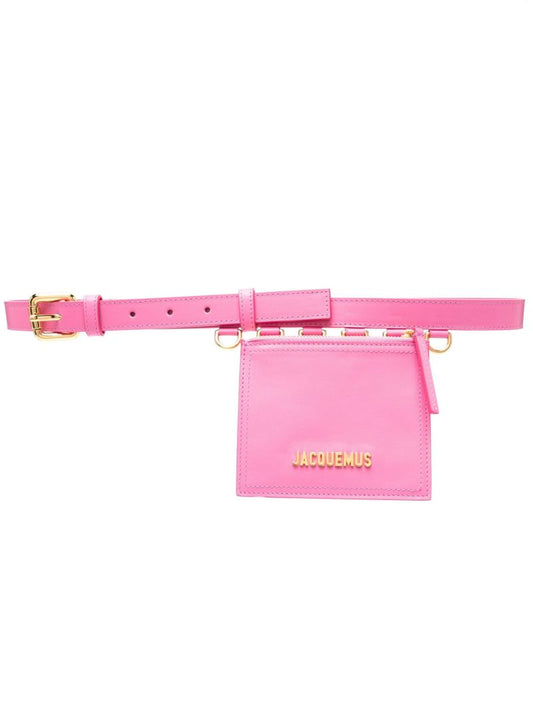 Pink La Ceinture Anellu Pouch Leather Belt