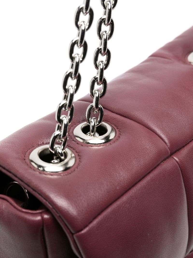 Red Holly Quilted Leather Shoulder Bag