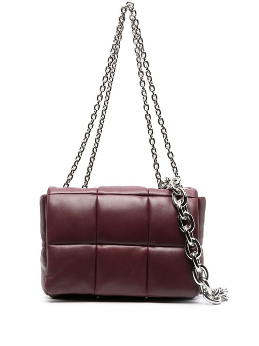 Red Holly Quilted Leather Shoulder Bag