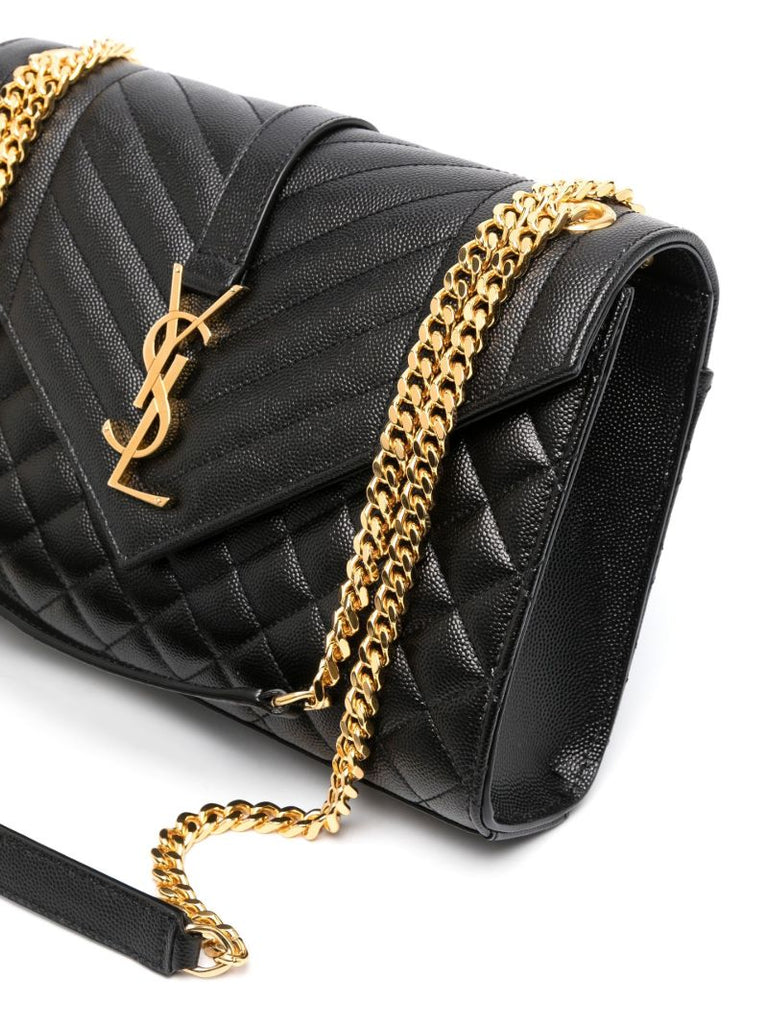 Black Medium Envelope Shoulder Bag