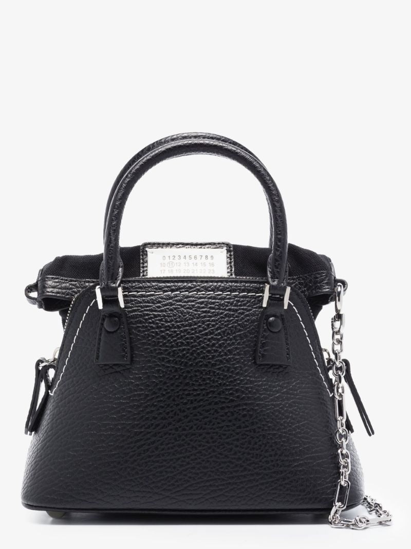Black 5ac Mini Leather Tote Bag