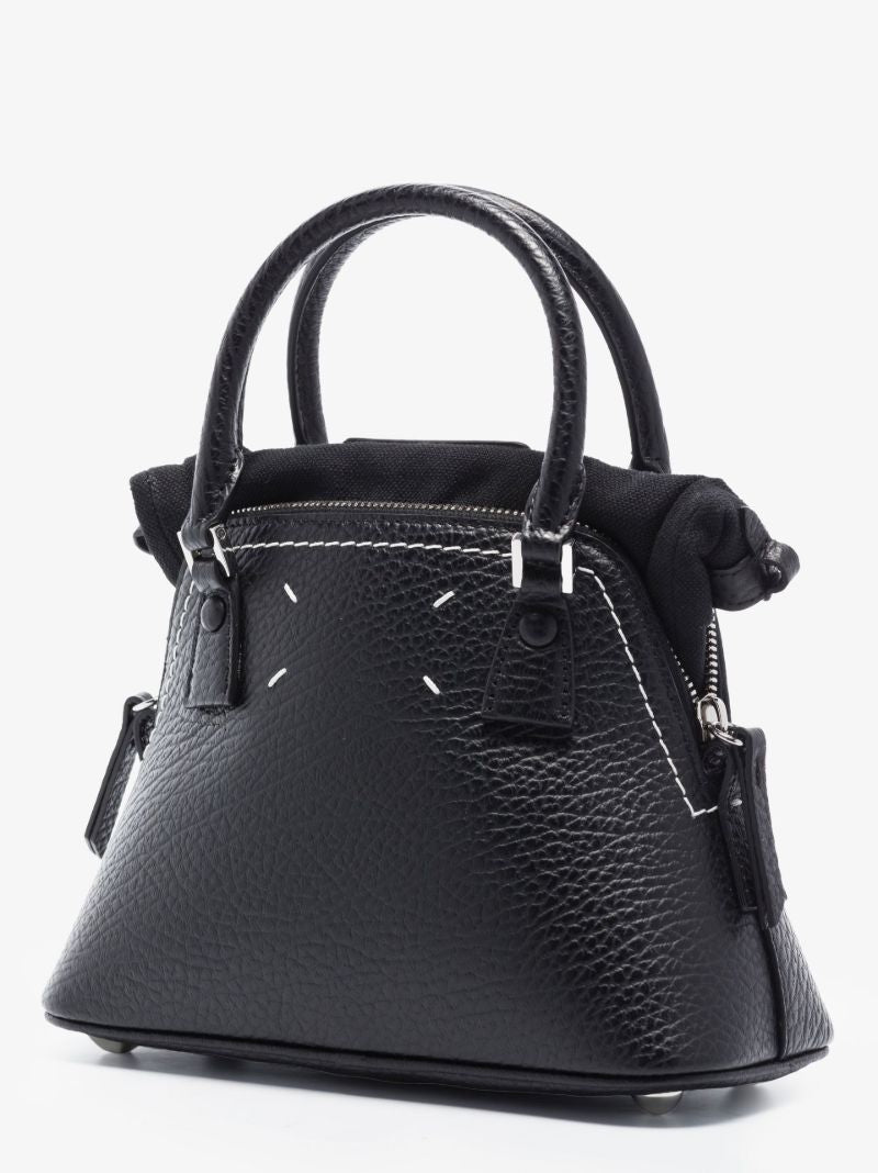 Black 5ac Mini Leather Tote Bag