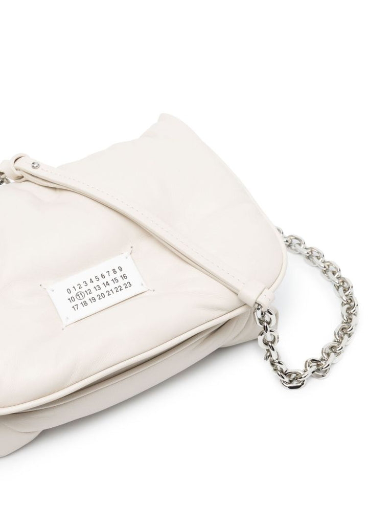 White Glam Slam Mini Leather Shoulder Bag