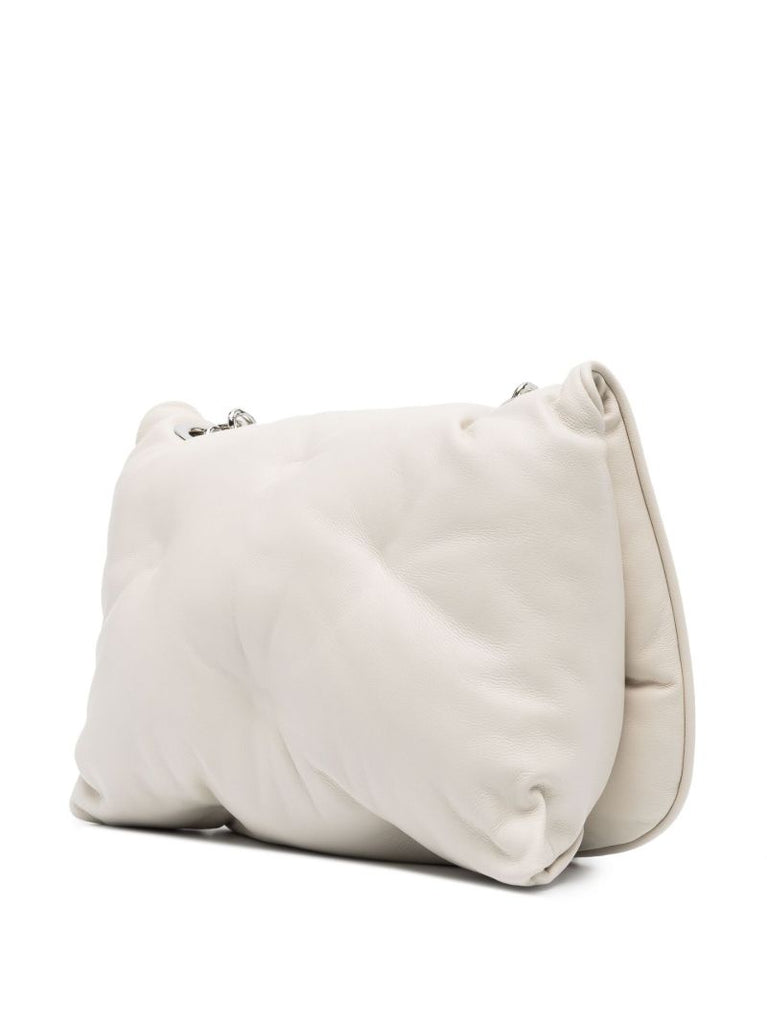 White Glam Slam Mini Leather Shoulder Bag