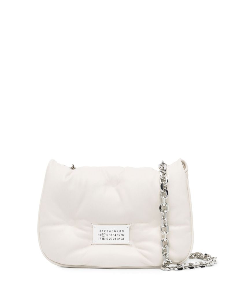 White Glam Slam Mini Leather Shoulder Bag