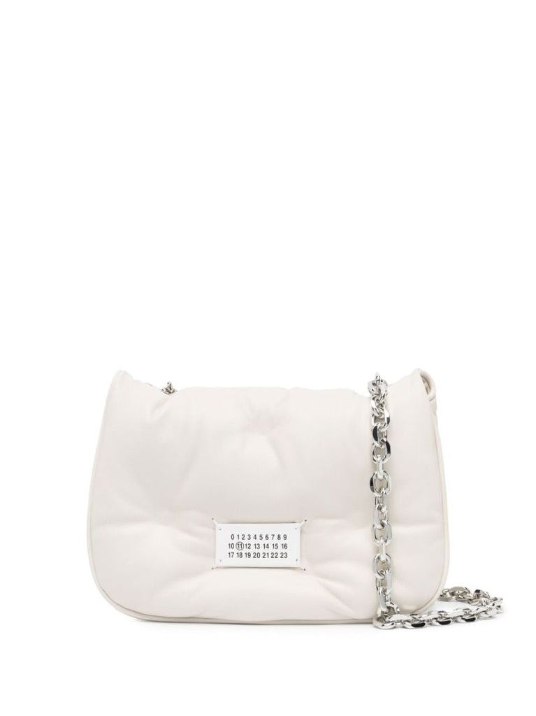 White Glam Slam Mini Leather Shoulder Bag