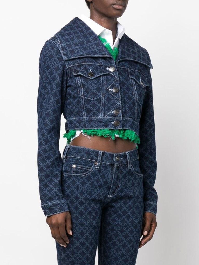 Blue Lady Cropped Denim Jacket