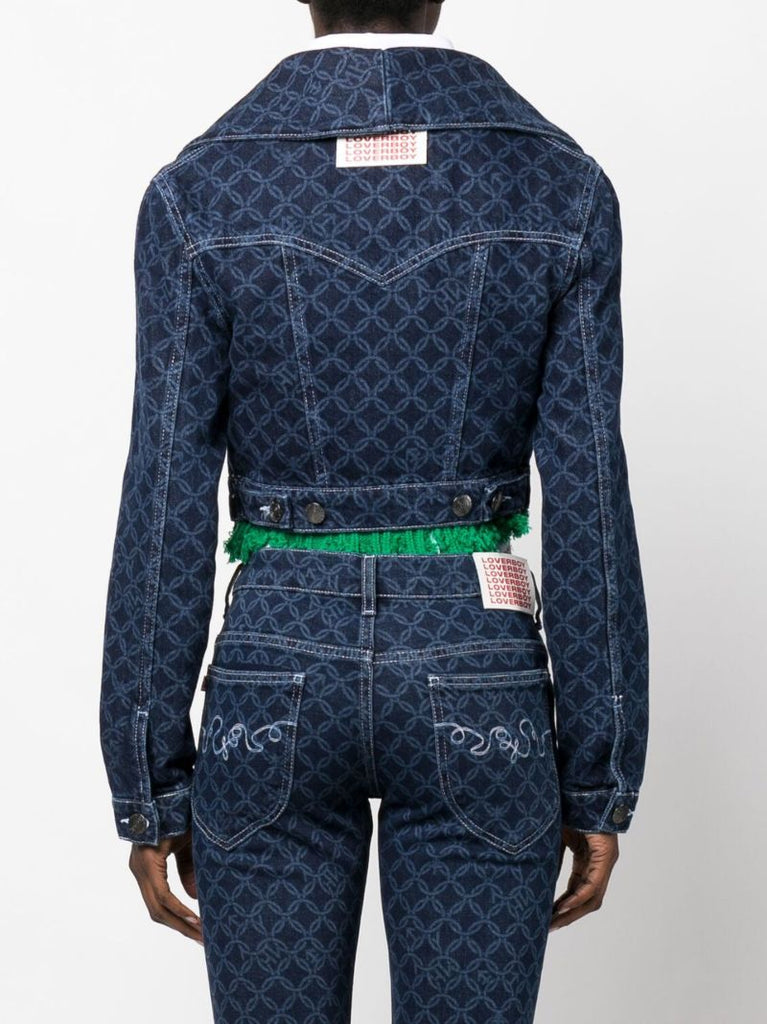 Blue Lady Cropped Denim Jacket