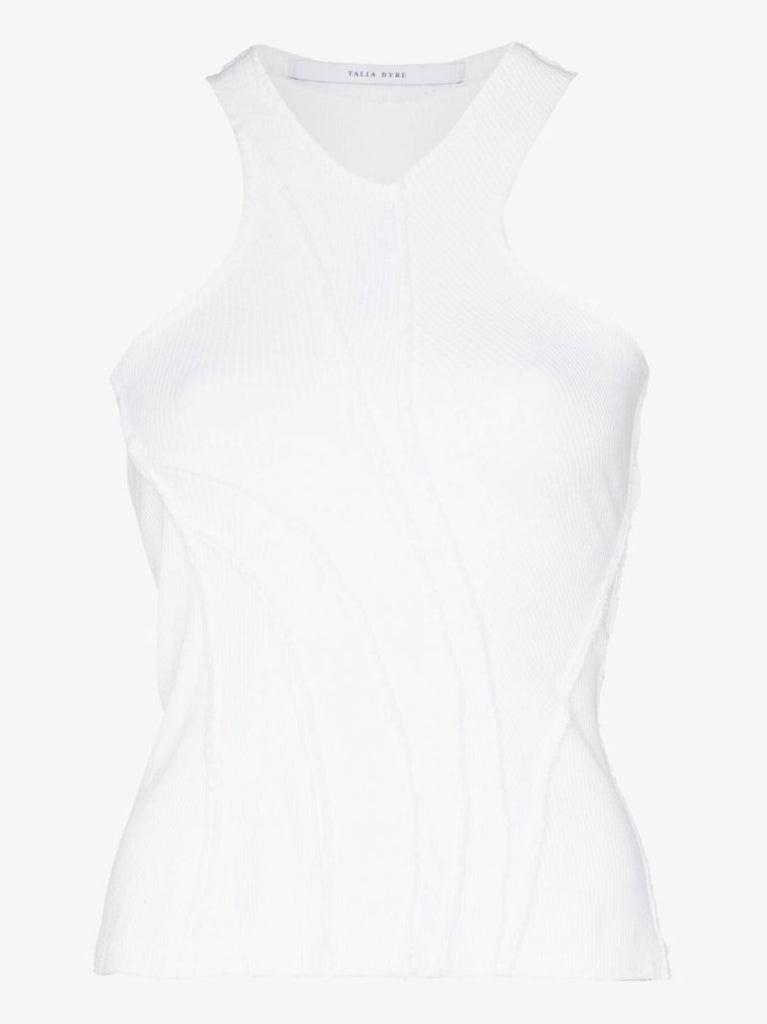 White Halterneck Tank Top