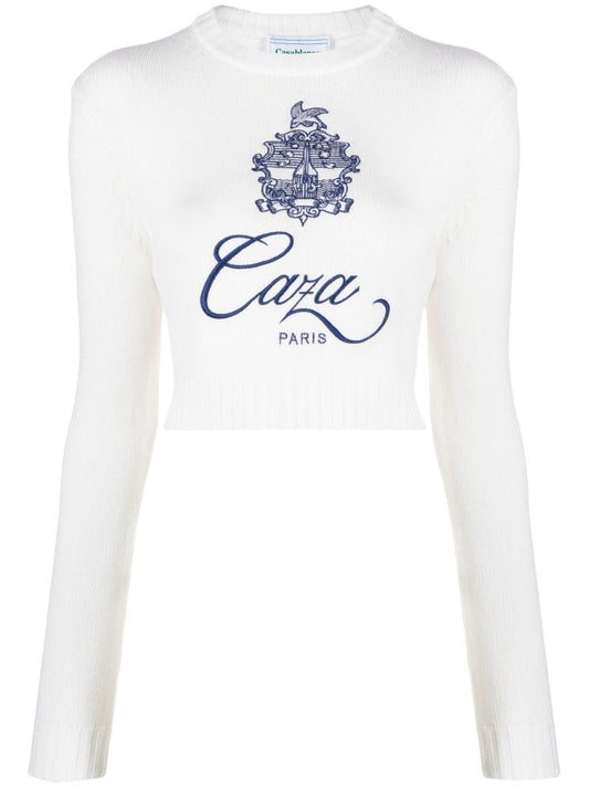 White Embleme De Caza Merino Wool Sweater