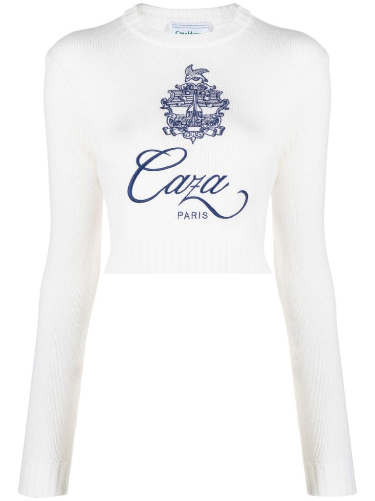 White Embleme De Caza Merino Wool Sweater
