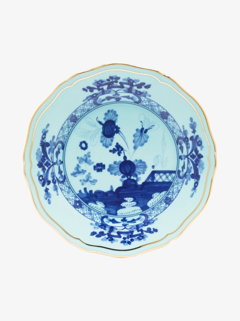 Blue Oriente Italiano Iris Porcelain Bread Plate