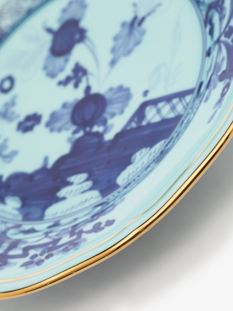 Blue Oriente Italiano Iris Porcelain Bread Plate