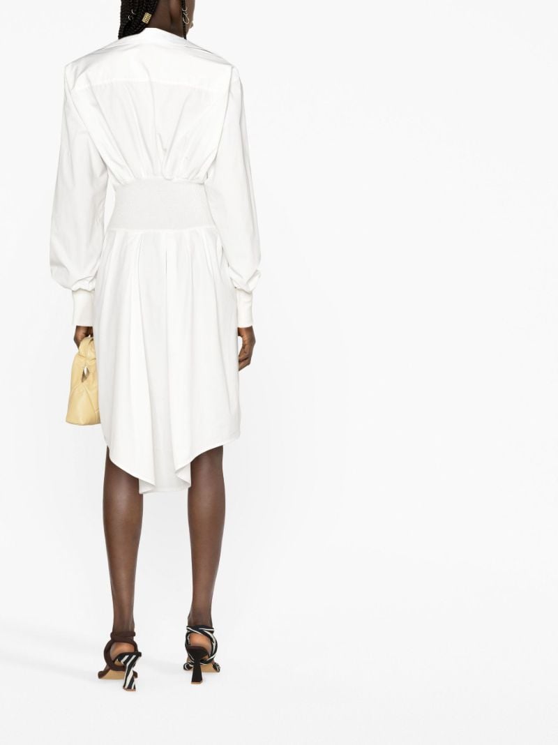 White Asymmetric Shirt Dress