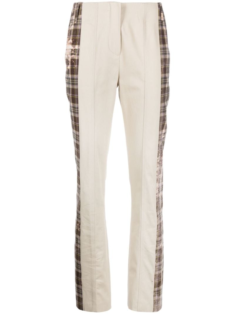 Neutral Checked Cotton Trousers