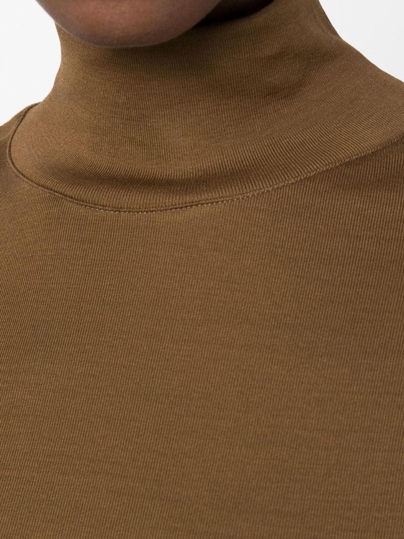 Green Turtleneck Cotton Top