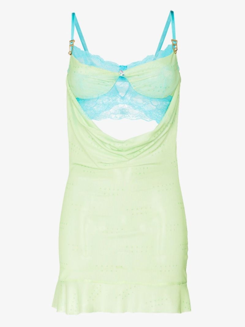 Green Gretchen Cut-out Draped Mini Dress
