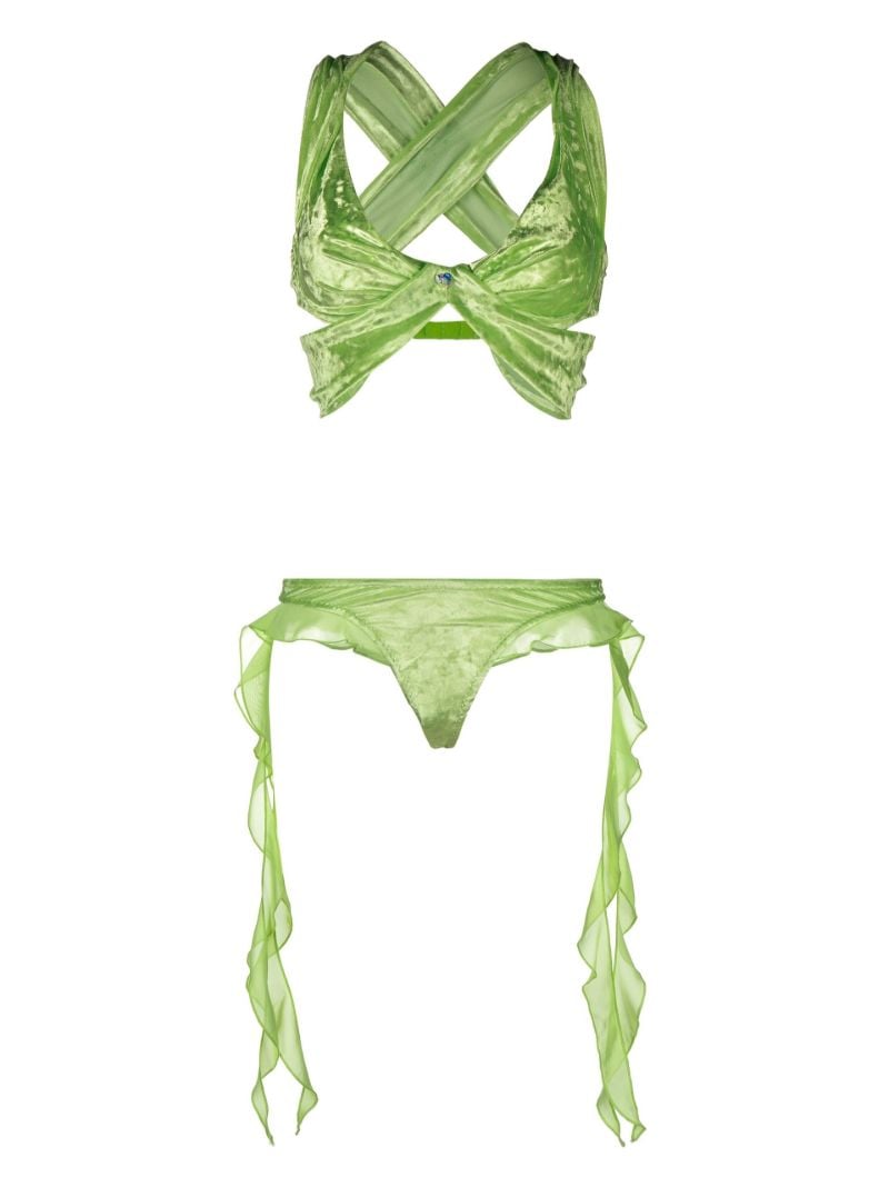 Green Ruffled Bikini