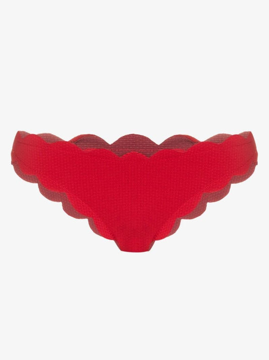 Red Antibes Reversible Scalloped Bikini Bottoms