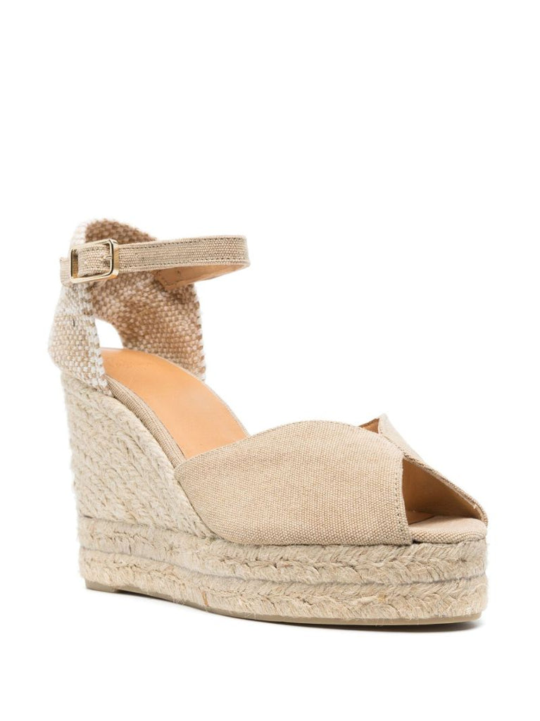 Neutral Bianca 80 Canvas Wedge Espadrilles