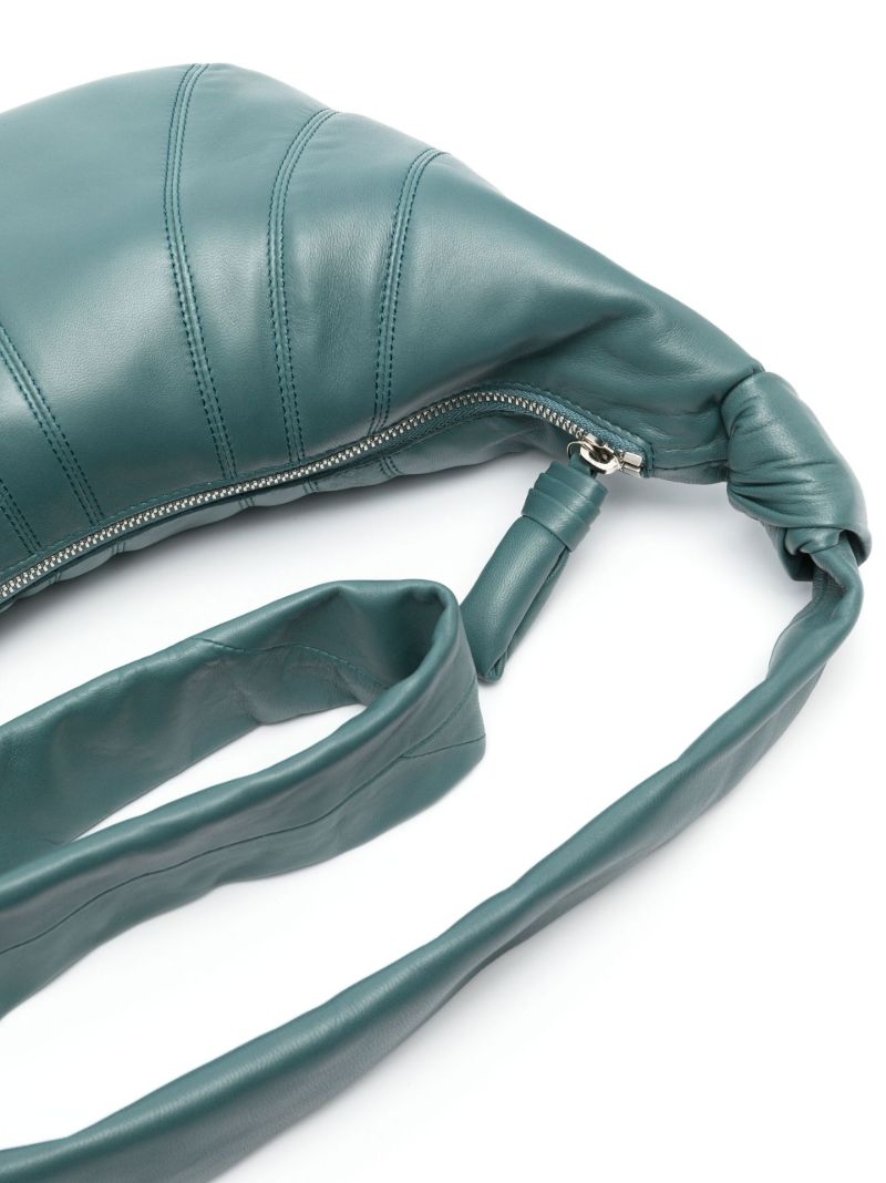 Green Small Croissant Leather Cross Body Bag