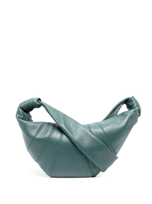 Green Small Croissant Leather Cross Body Bag