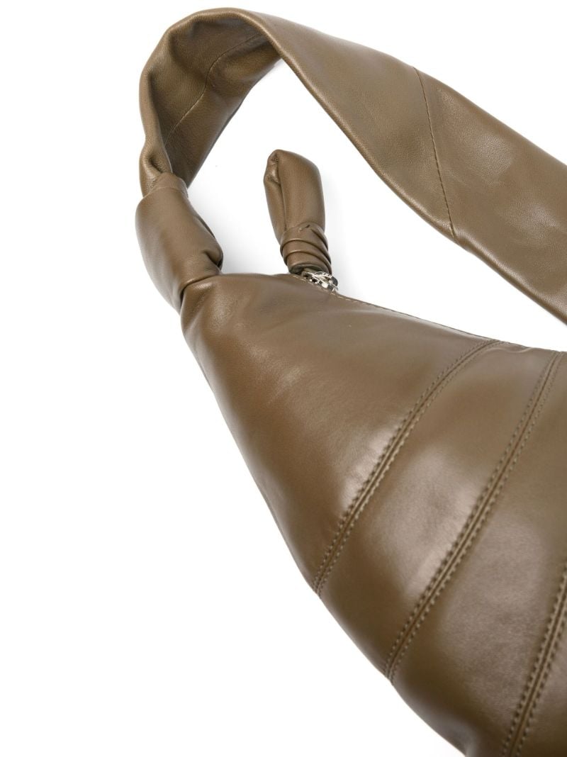 Green Small Croissant Leather Cross Body Bag