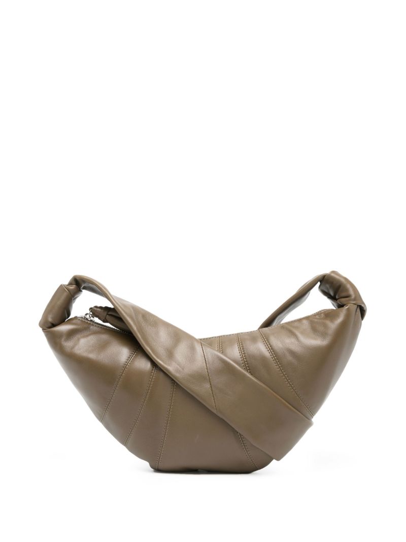 Green Small Croissant Leather Cross Body Bag
