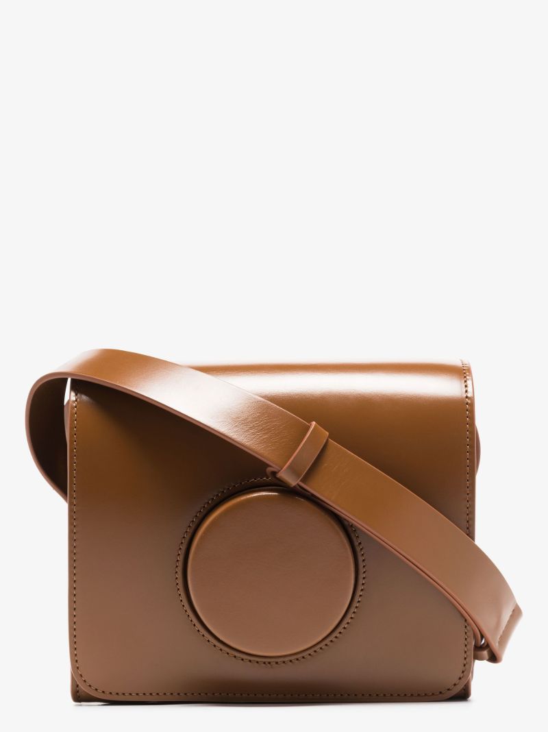 Brown Leather Cross Body Camera Bag