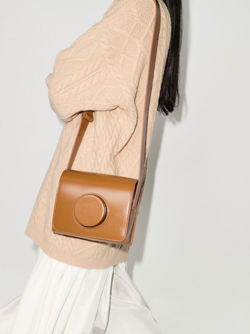Brown Leather Cross Body Camera Bag