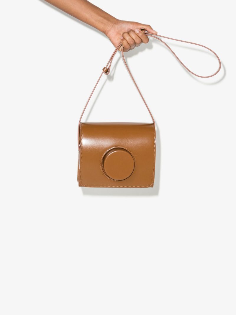 Brown Leather Cross Body Camera Bag