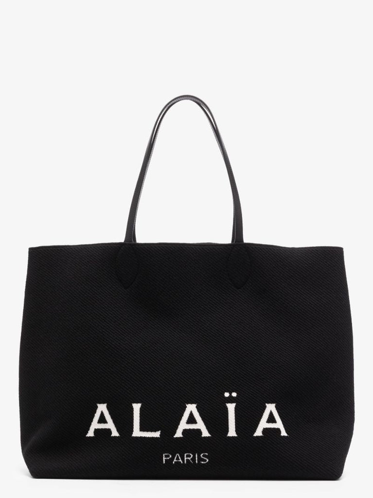 Black Logo Print Tote Bag