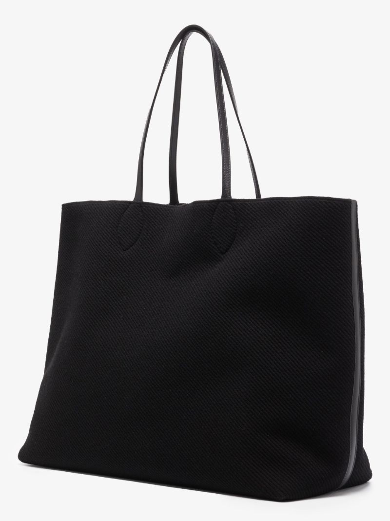 Black Logo Print Tote Bag
