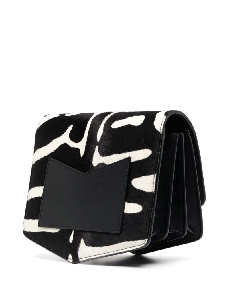 Black Le Papa Zebra Print Cross Body Bag