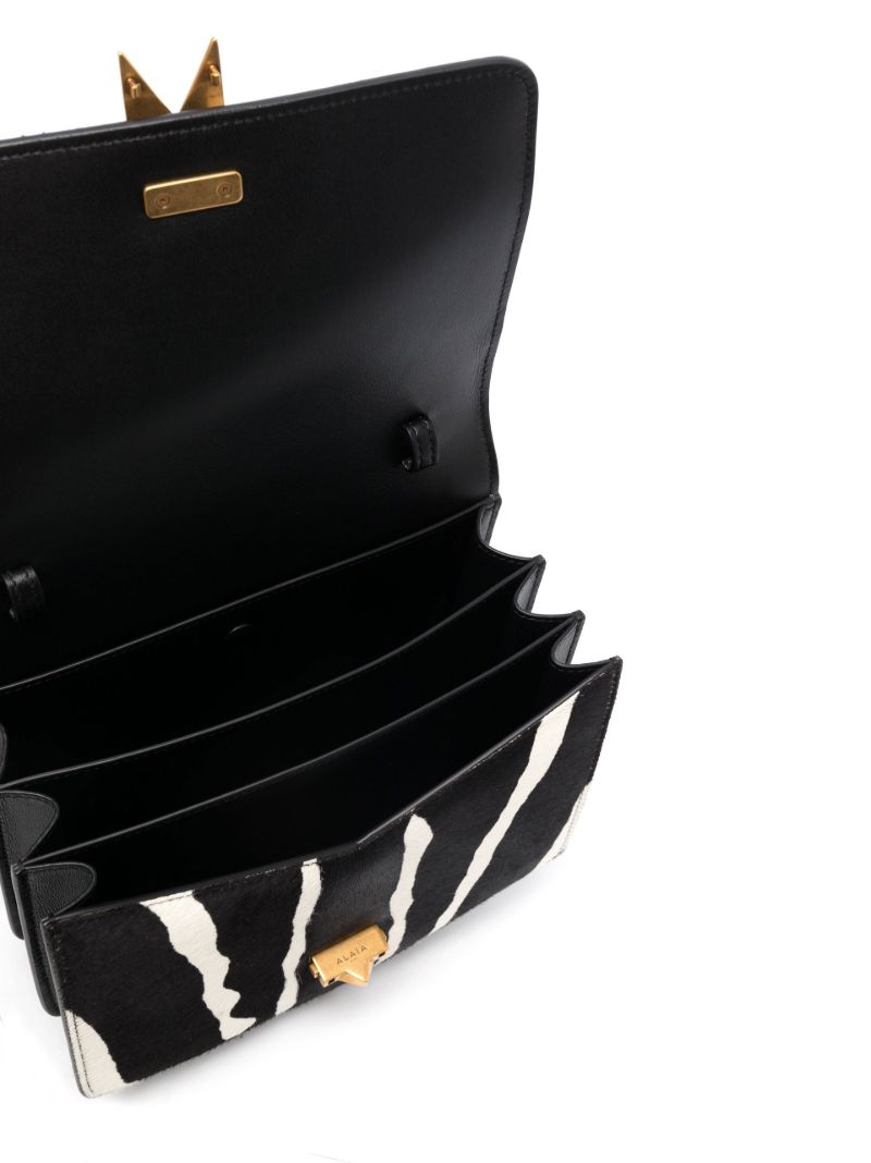 Black Le Papa Zebra Print Cross Body Bag