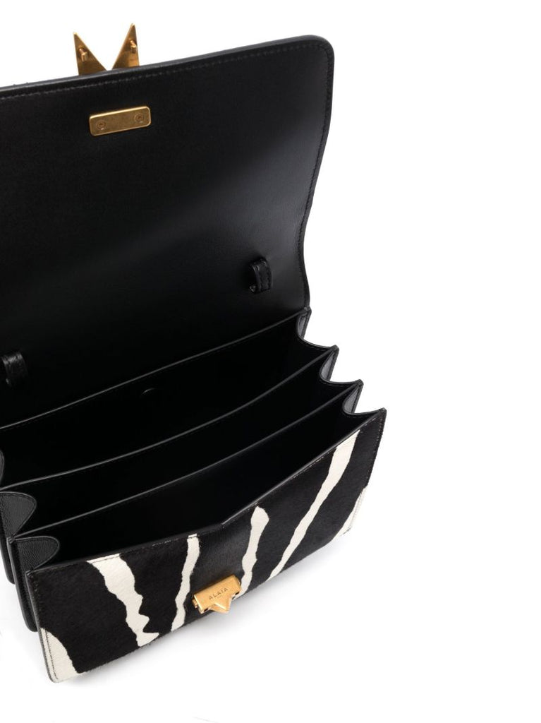 Black Le Papa Zebra Print Cross Body Bag