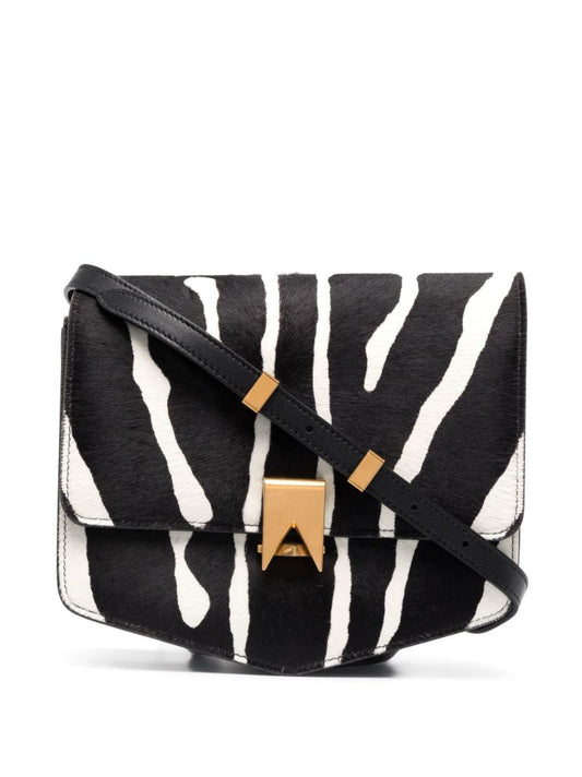 Black Le Papa Zebra Print Cross Body Bag